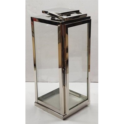 Φανάρι Μεταλλικό Ασημί 18x18x42εκ.