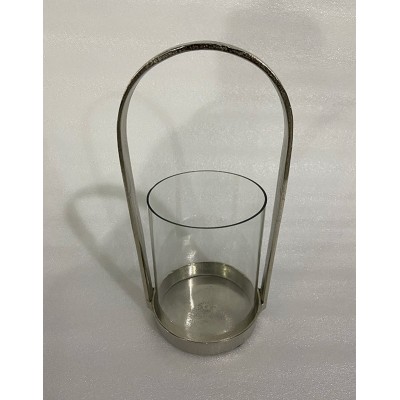 Διακοσμητικό Φανάρι Μεταλλικό Ασημί 18x37εκ.