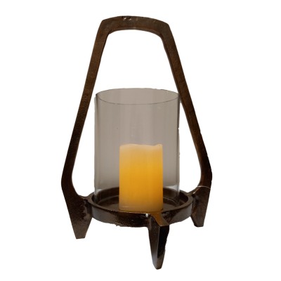 Διακοσμητικό Φανάρι Μεταλλικό Μπρονζέ 18x18x26εκ.