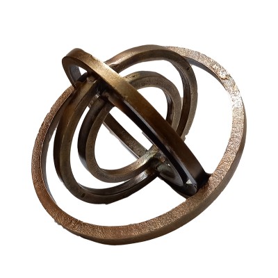 Μεταλλική Διακοσμητική Επιτραπέζια Σφαίρα Σκούρο Μπρονζέ 16x14εκ.