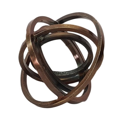 Μεταλλική Διακοσμητική Επιτραπέζια Σφαίρα Σκούρο Μπρονζέ 20x18εκ.