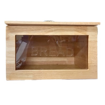 Ψωμιέρα Bread με Καπάκι Ξύλινη σε Natural Χρώμα 31.5x21x17εκ