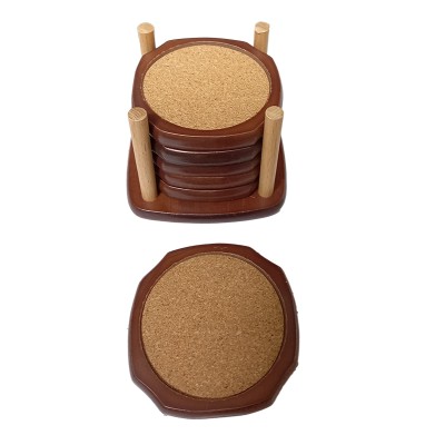 Σετ 6 Ξύλινα Σουβέρ πεντάγωνο 9x9x8.5εκ