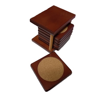 Σετ 6 Ξύλινα Σουβέρ Τετράγωνα 12x8x9εκ