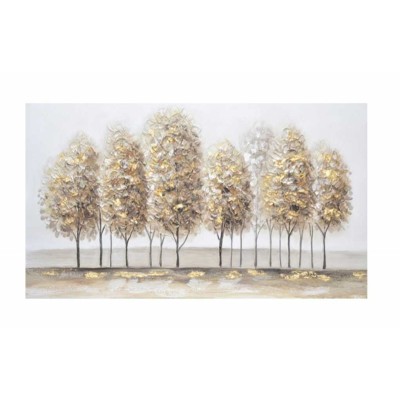 Πίνακας Σε Καμβά Δέντρα Χρυσά Παστέλ 90X170X3εκ.