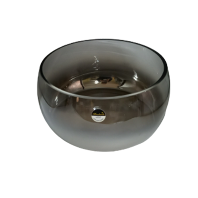 Διακοσμητικό Γυάλινο Κουπ Ασημί/Μελί 22x15εκ