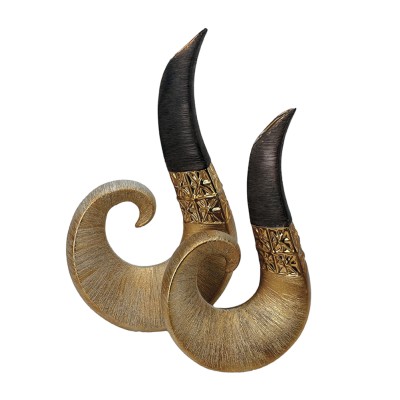 Κεραμικό διακοσμητικό βάζο φλόγα καφέ/χρυσό 23x9x38εκ