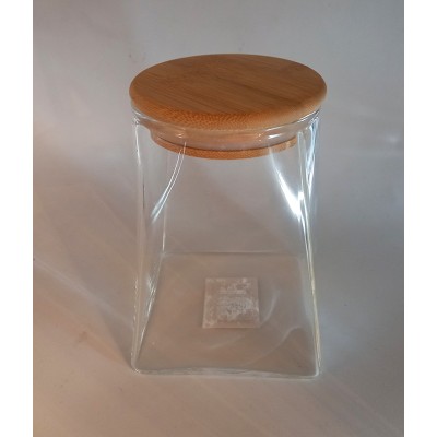 Βάζο Αποθήκευσης Γυάλινο Με Ξύλινο Καπάκι 12.5x13.7cm 750ml