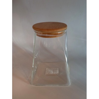 Βάζο Αποθήκευσης Γυάλινο Με Ξύλινο Καπάκι 14x15.2cm 950ml