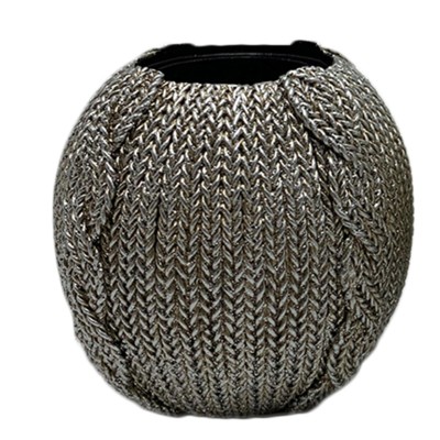 Κηροπήγιο Polyresin Ασημί 8.5x8.5εκ