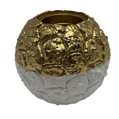 Polyresin Λευκό-Χρυσό Ρεσώ 9x9x8cm