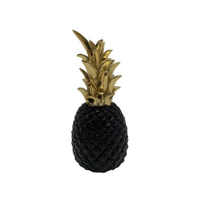 Διακοσμητικός Ανανάς Polyresin Χρυσός Μαύρος 8.5x8.5x20cm