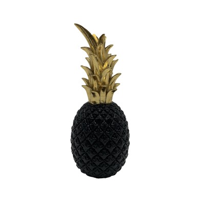 Διακοσμητικός Ανανάς Polyresin Χρυσός-Μαύρος 9.5x9.5x24cm