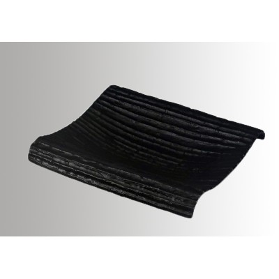 Διακοσμητικό Μεταλλικό Κουπ Κυματιστό Τετράγωνο Μαύρο 26x25.5x5cm