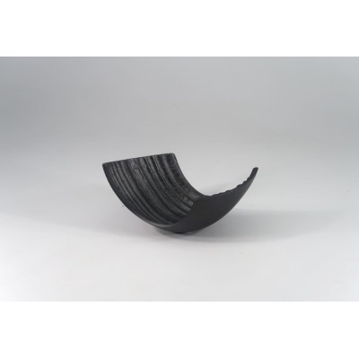 Διακοσμητικό Μεταλλικό Αφηρημένο Κυματιστό Κουπ Μαύρο 17x15x9cm