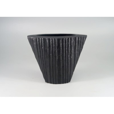 Διακοσμητικό Μεταλλικό Βάζο Πλακέ Boat Μαύρο 31x11x26.5cm