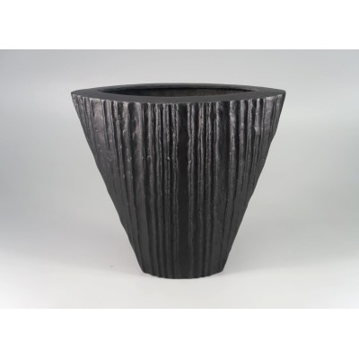 Διακοσμητικό Μεταλλικό Ψηλό Βάζο Πλακέ Boat Μαύρο 31x11x26.5cm