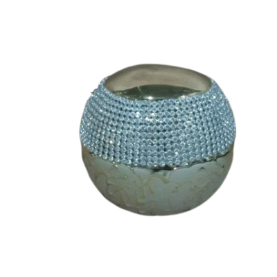 Διακοσμητική Σαμπανιζέ Κεραμική Μπάλα με Στρας 12x12x11.5cm
