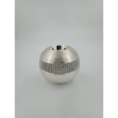 Στρογγυλό Διακοσμητικό Σαμπανιζέ Κεραμικό Κηροπήγιο Για Ρεσώ 10.2x10.2x8.4cm