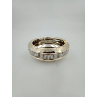 Διακοσμητικό Σαμπανιζέ Κεραμικό Σταχτοδοχείο Με Στρας 15x15x5.5cm