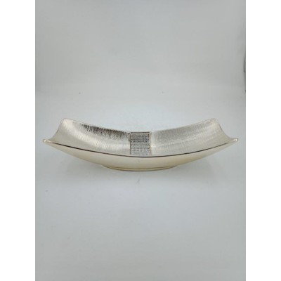 Διακοσμητική Κεραμική Ορθογώνια Σαμπανιζέ Πιατέλα Με Στρας 36x12.8x7.8cm