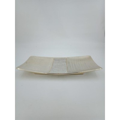 Διακοσμητική Κεραμική Ορθογώνια Σαμπανιζέ Πιατέλα Με Στρας 40.3x24.4x5cm