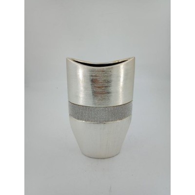 Διακοσμητικό Σαμπανιζέ Κεραμικό Βάζο Με Στρας 18x9x28cm