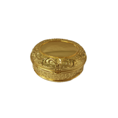 Μπιζουτιέρα Επάργυρη Λακαριστή Χρυσή Οβάλ 13.4x11.8x6.1cm