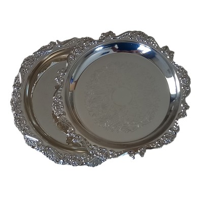 Σετ 6 Επάργυρα Στρογγυλά Σουβέρ 9.5x9.5cm