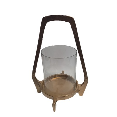 Διακοσμητικό Φανάρι Μεταλλικό Χρυσό 18x18x26εκ.