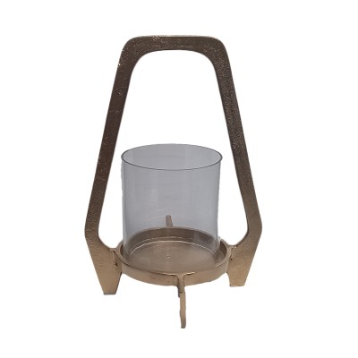 Διακοσμητικό Φανάρι Μεταλλικό Χρυσό 21x21x31εκ.