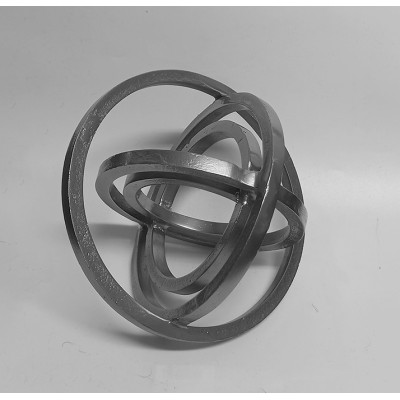 Μεταλλική Ασημί Διακοσμητική Επιτραπέζια Σφαίρα 16x14εκ.