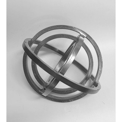 Μεταλλική Διακοσμητική Ασημί Επιτραπέζια Σφαίρα 20x18εκ.