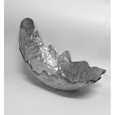 Διακοσμητική Ασημί Φρουτιέρα Μεταλλική 39x19εκ.