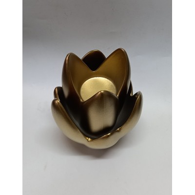 Κεραμικό Διακοσμητικό Χρυσό Νούφαρο 13x13x19.5cm