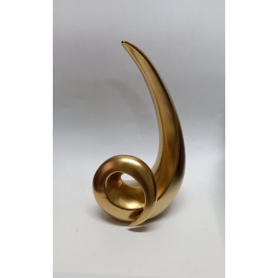 Κεραμικό διακοσμητικό Μπιμπελό φλόγα στριφτή σε χρυσό ματ 31cm