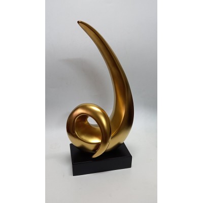 Κεραμικό Διακοσμητικό Μπιμπελό Φλόγα Στριφτή Σε Χρυσό Ματ 38cm