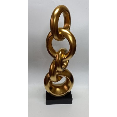 Κεραμικό Διακοσμητικό Κρίκοι Όρθιοι Σε Χρυσό Ματ 46cm