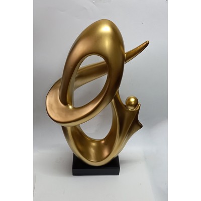 Κεραμικό Διακοσμητικό Αφηρημένο Σχέδιο Σε Χρυσό Ματ 50cm