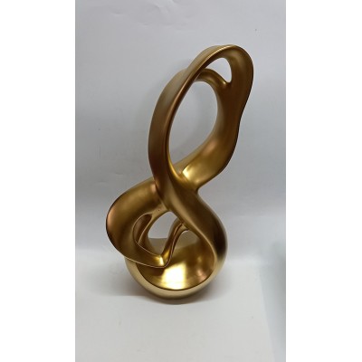 Κεραμικό Διακοσμητικό Αφηρημένο Σχέδιο Σε Χρυσό Ματ 46cm