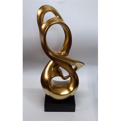 Κεραμικό Διακοσμητικό Αφηρημένο Σχέδιο Σε Χρυσό Ματ 53.50cm