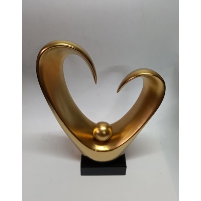 Κεραμικό Διακοσμητικό Σχέδιο Ανοιχτή Καρδιά Σε Χρυσό Ματ 32cm