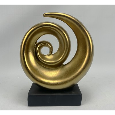 Κεραμικό Διακοσμητικό Σχέδιο Αφηρημένοs Κύκλος Σε Χρυσό Ματ 21x8.5x21cm