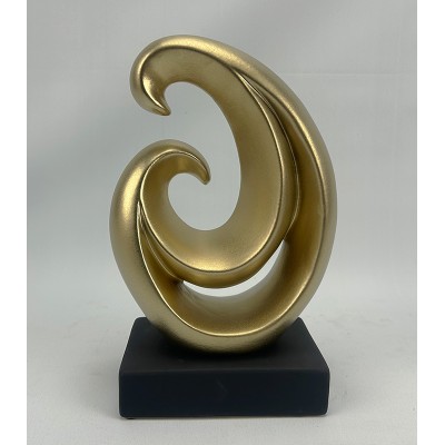 Κεραμικό Διακοσμητικό Σχέδιο Αφηρημένοs Κύκλος Σε Χρυσό Ματ 16.5x8x21cm