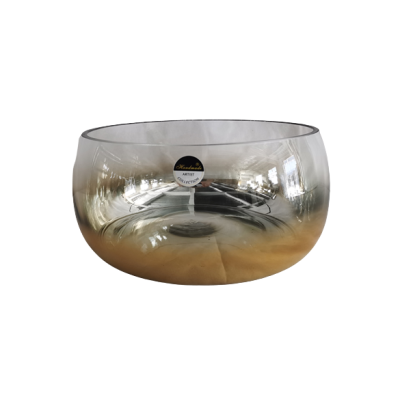 Διακοσμητικό Γυάλινο Κουπ Διάφανο/Χρυσό 21.5x21.5x10.4cm