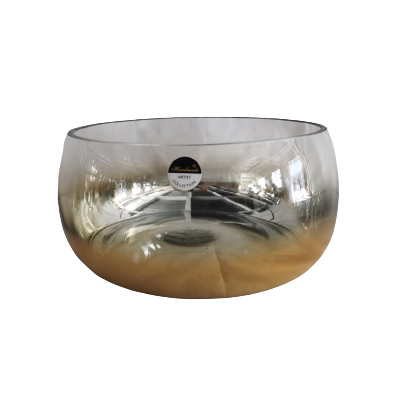 Διακοσμητικό Γυάλινο Κουπ Διάφανο/Χρυσό 25.8x25.8x14cm
