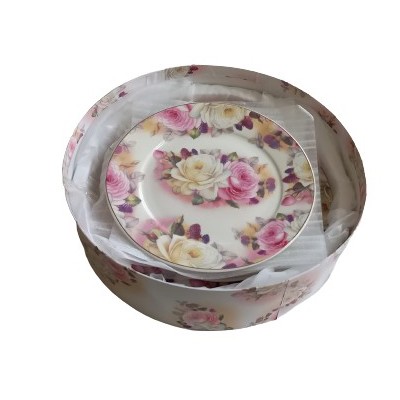 Σετ Πάστας & Πιατέλα 7τμχ Πορσελάνης Σε Καπελιέρα Vintage Roses