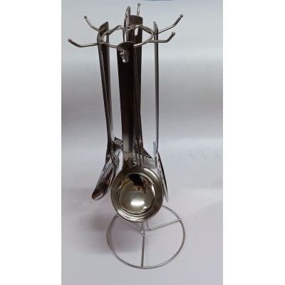 Σετ 6τμχ Κουτάλες Ανοξείδωτες Με Ανοξείδωτη Βάση 43x14cm