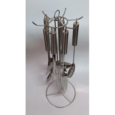 Σετ 6τμχ Κουτάλες Ανοξείδωτες Με Ανοξείδωτη Βάση 31x15cm