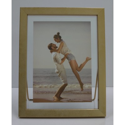 Κορνίζα Γυάλινη Με Χρυσό Μεταλλικό Πλαίσιο 10x15cm